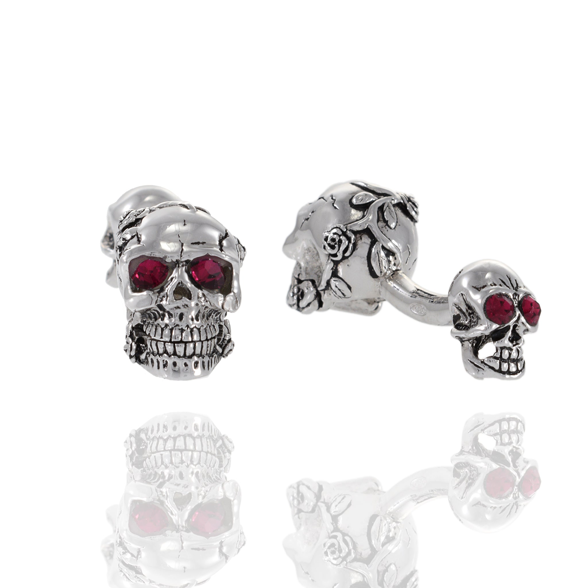 Louis Martin Sterling Silver Skull Cufflinks