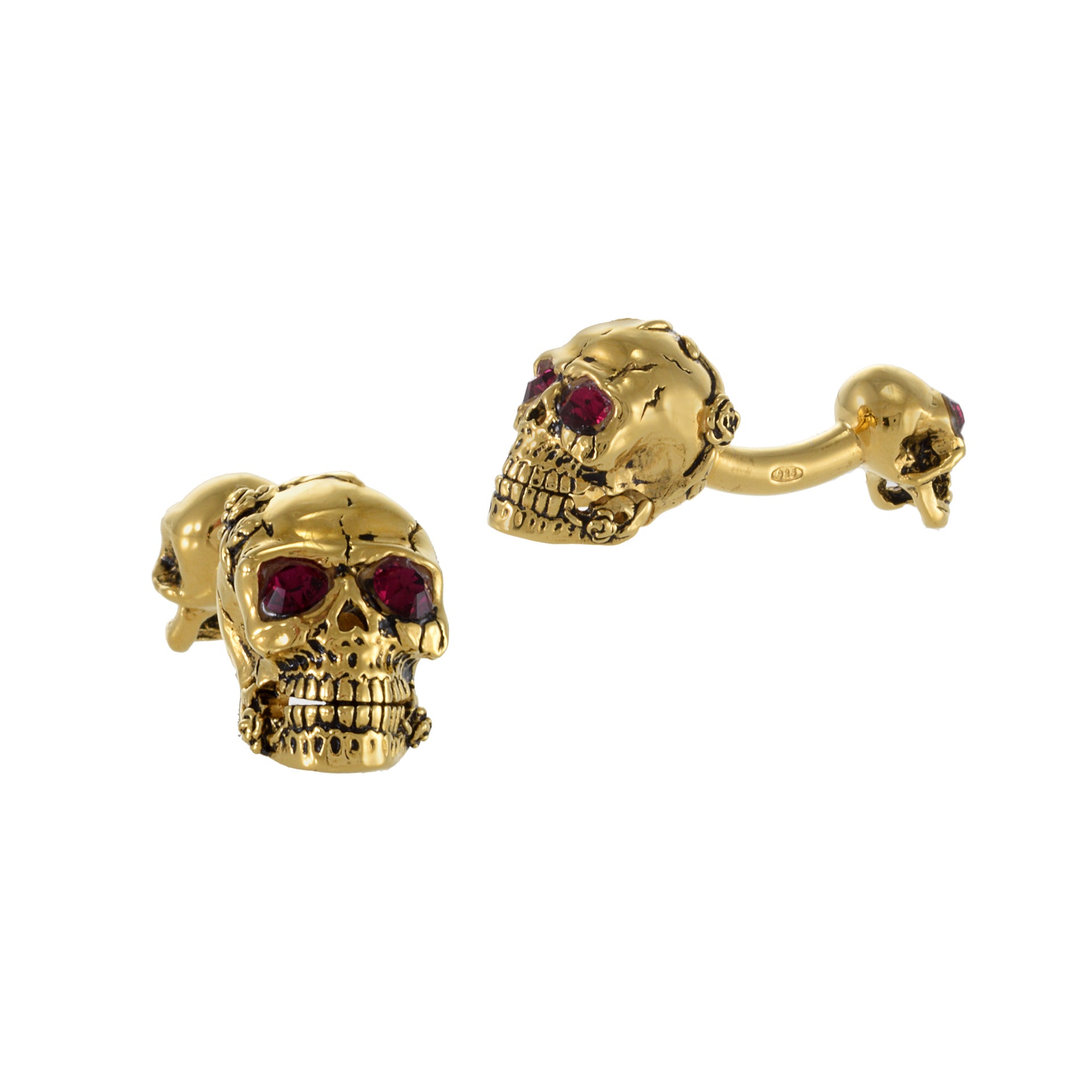 Louis Martin Vermeil Skull Cufflinks