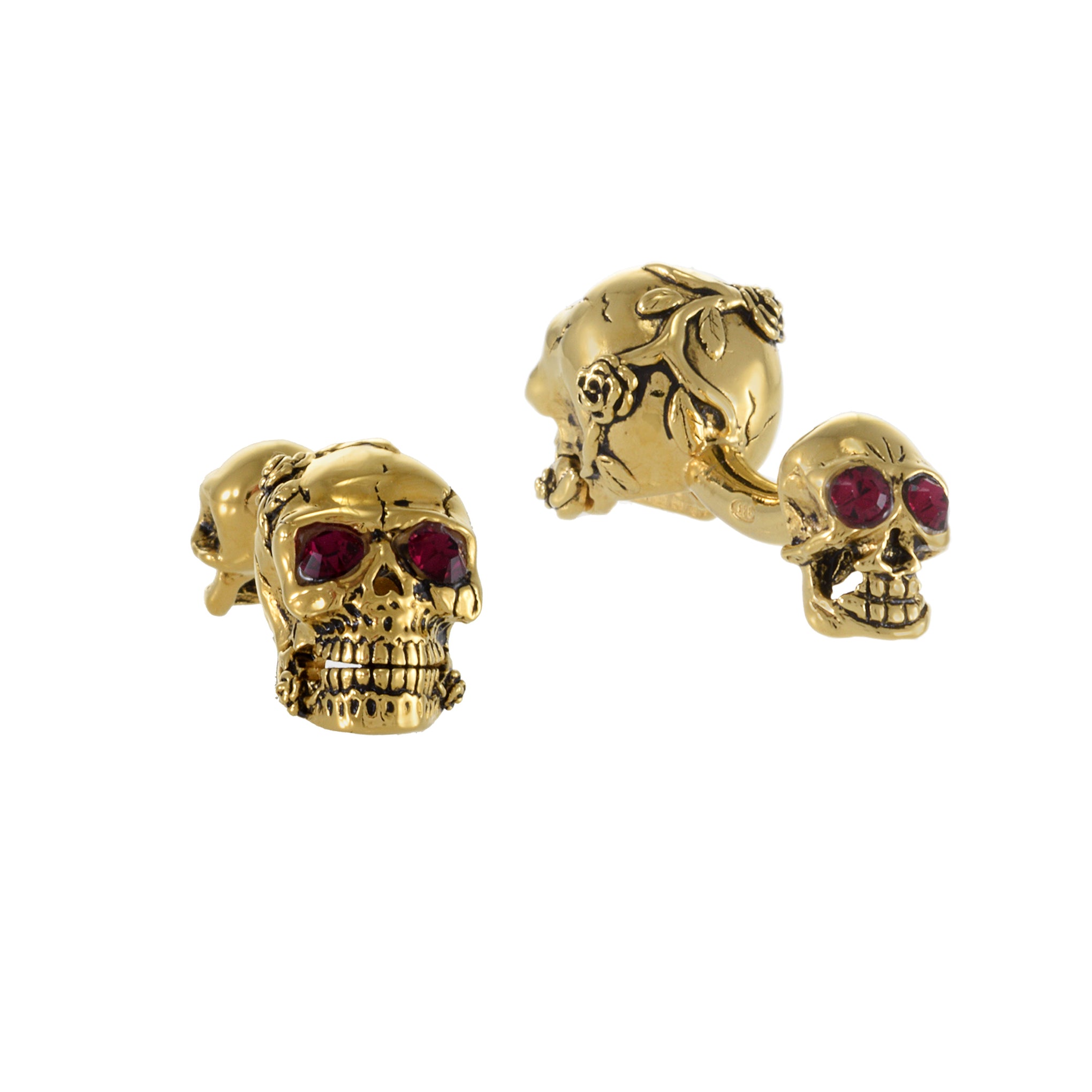 Louis Martin Vermeil Skull Cufflinks