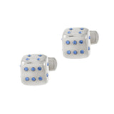 Louis Martin Sterling Silver Swarovski Crystal Dice Cufflinks