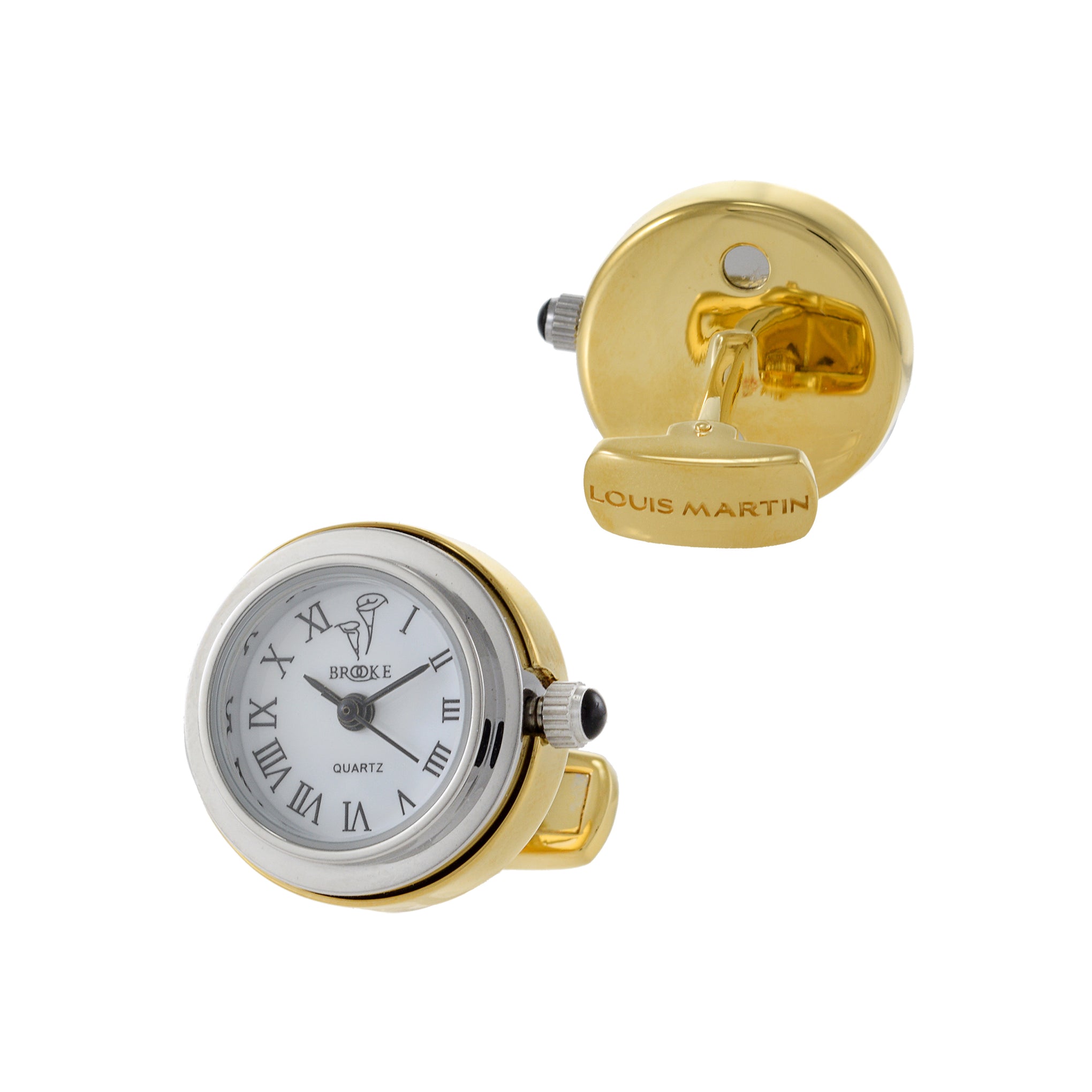 Louis Martin 18KT Yellow Gold Vermeil Watch Design Cufflinks