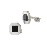 Louis Martin Sterling Silver and Black Onyx Square Cufflinks