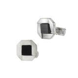 Louis Martin Sterling Silver and Black Onyx Square Cufflinks