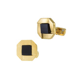 Louis Martin 18KT Yellow Gold Vermeil Black Onyx Square Cufflinks