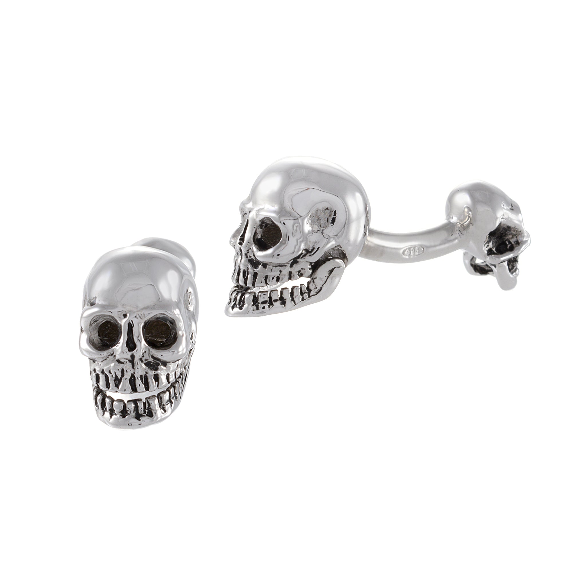 Louis Martin Sterling Silver Skull Cufflinks