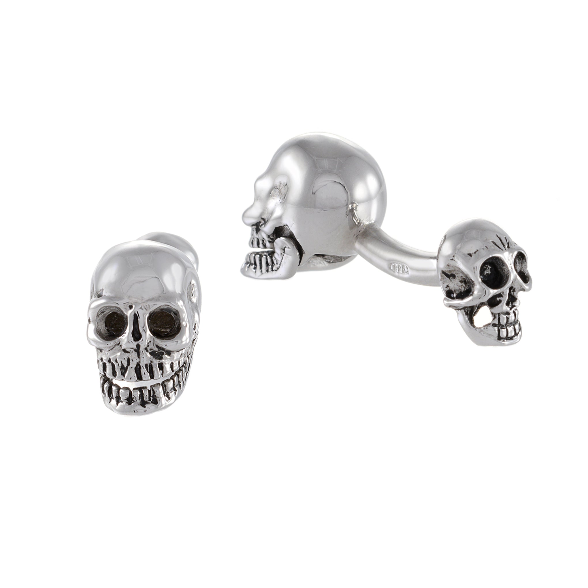 Louis Martin Sterling Silver Skull Cufflinks