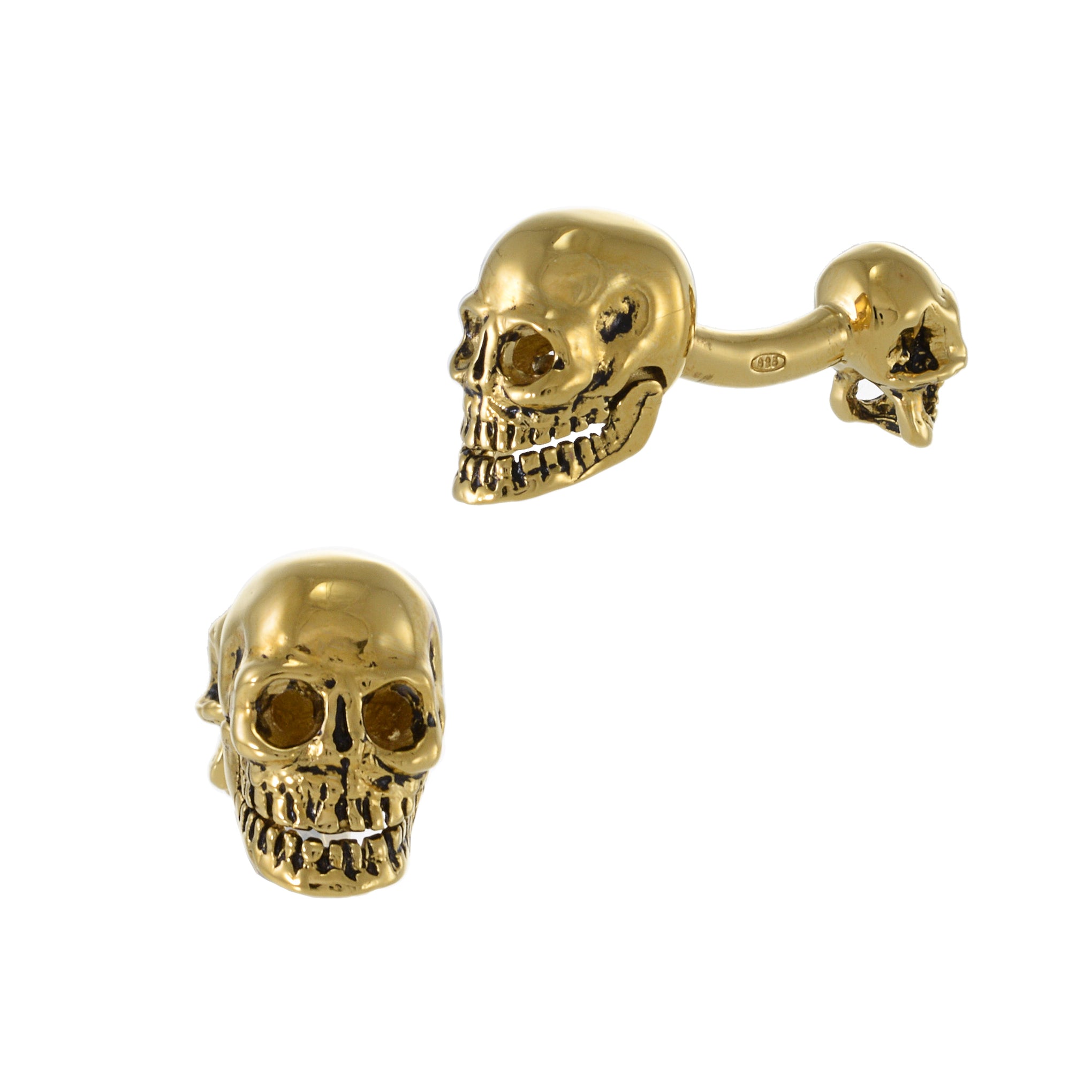 Louis Martin Vermeil Skull Cufflinks