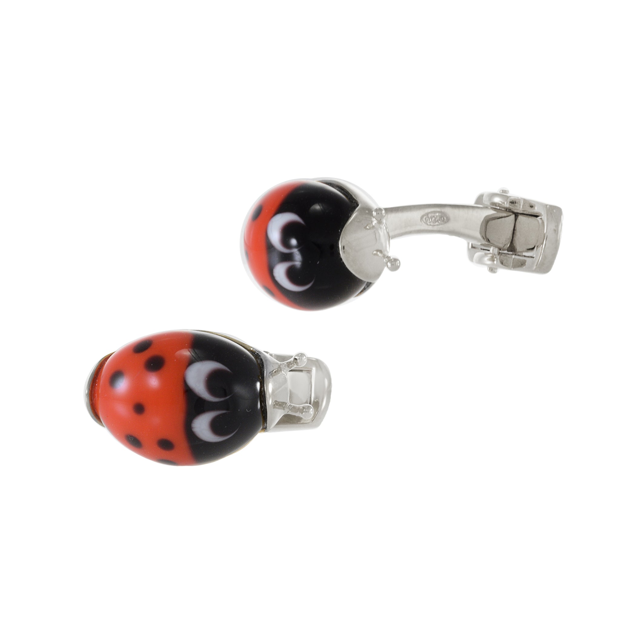 Louis Martin Sterling Silver Lady Bug Cufflinks