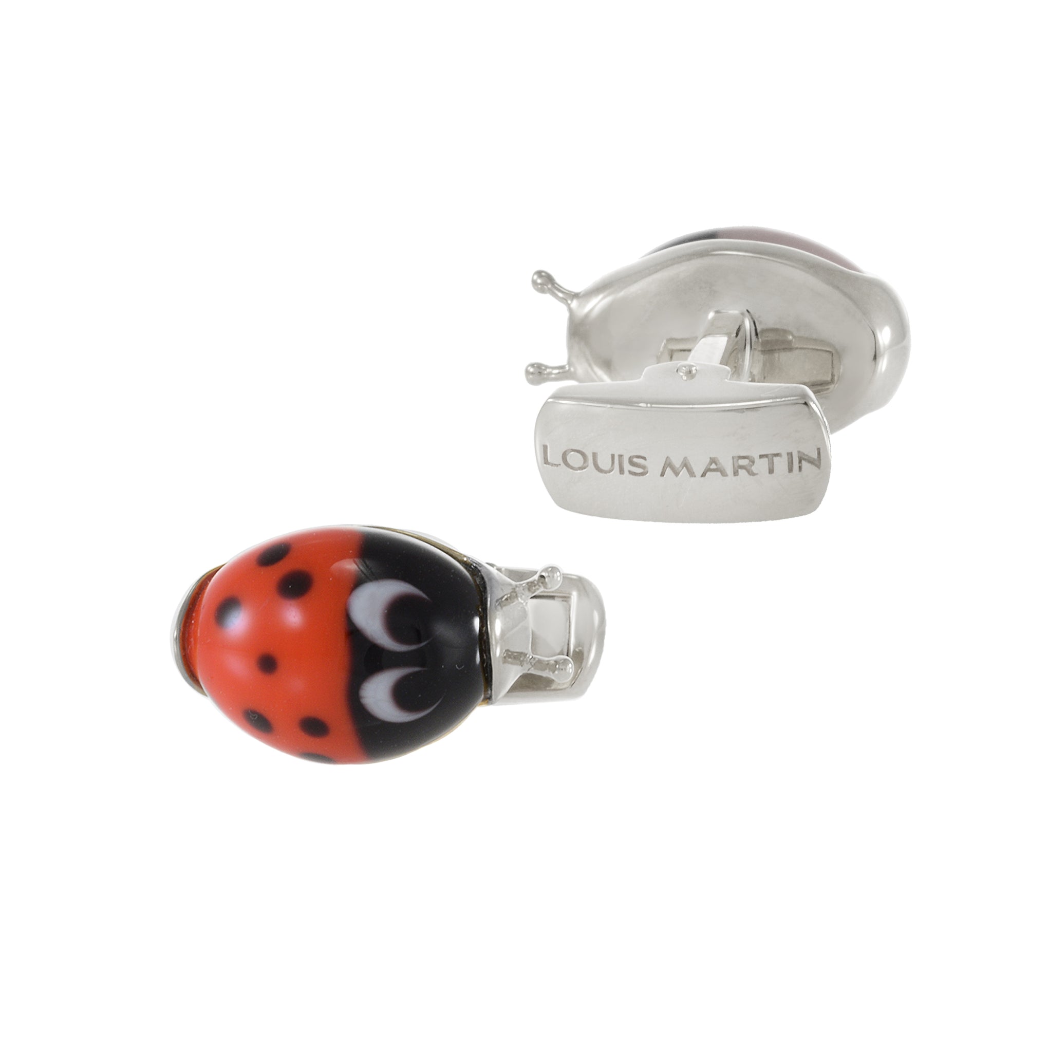 Louis Martin Sterling Silver Lady Bug Cufflinks