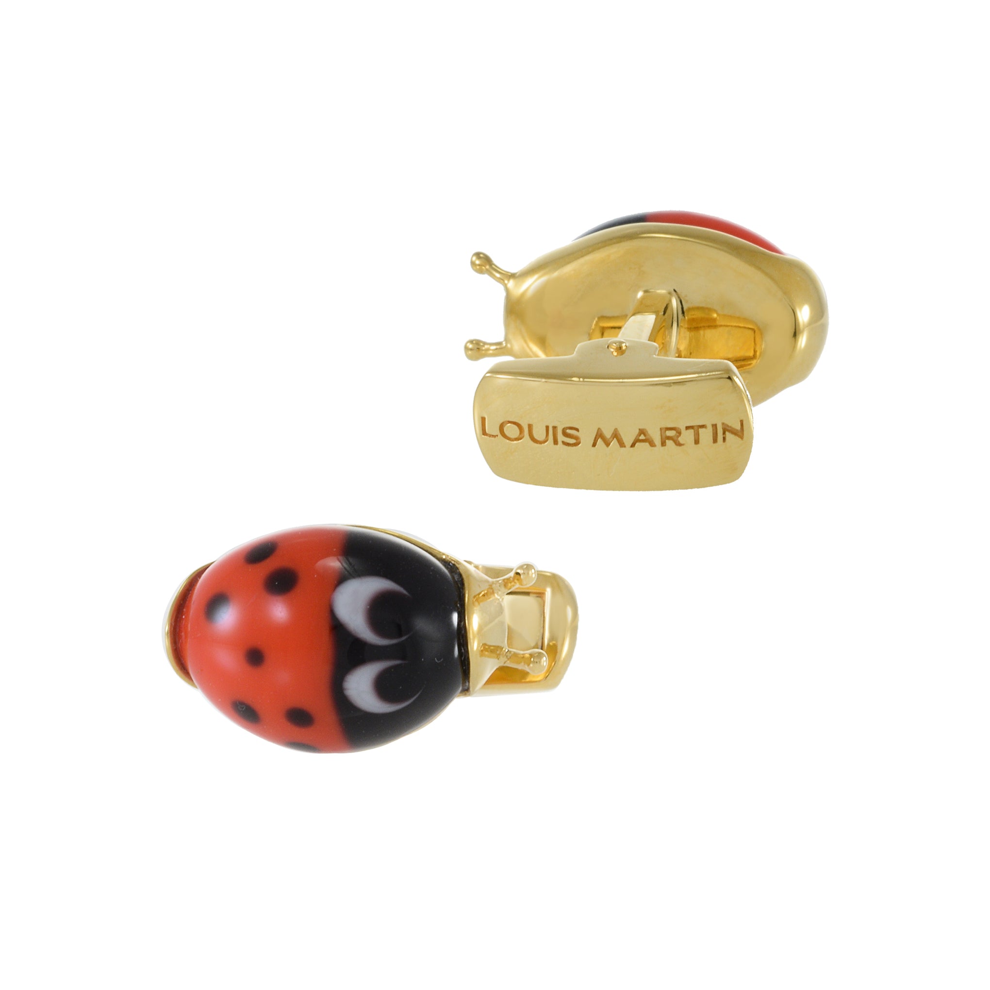 Louis Martin 18KT Yellow Gold Vermeil Lady Bug Cufflinks