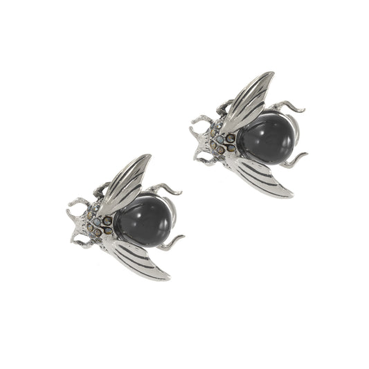 Louis Martin Sterling Silver Marcasite Flying Bee Cufflinks