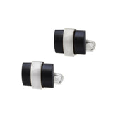 Louis Martin Sterling Silver Black Onyx Bar Cufflinks