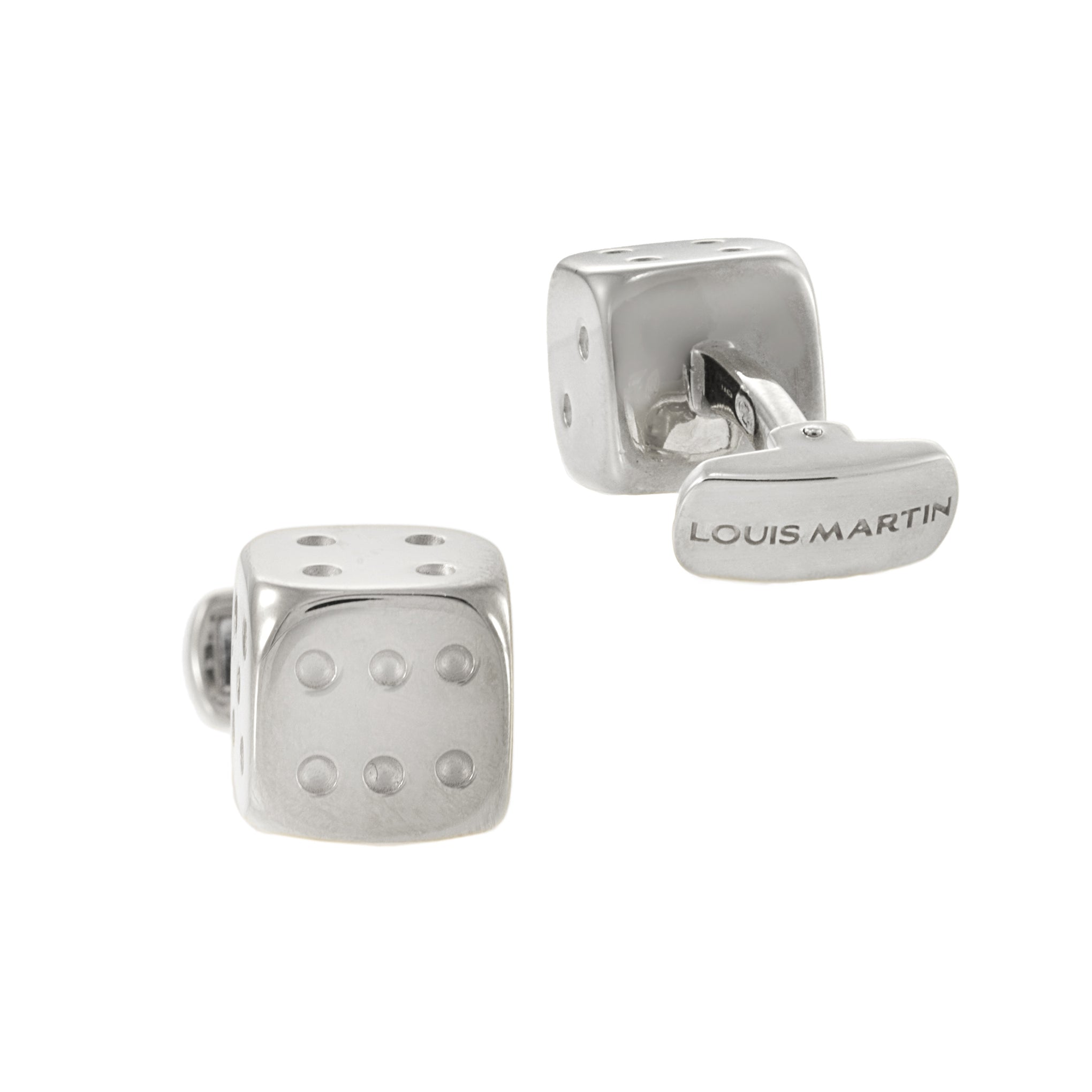 Louis Martin Sterling Silver Dice Cufflinks