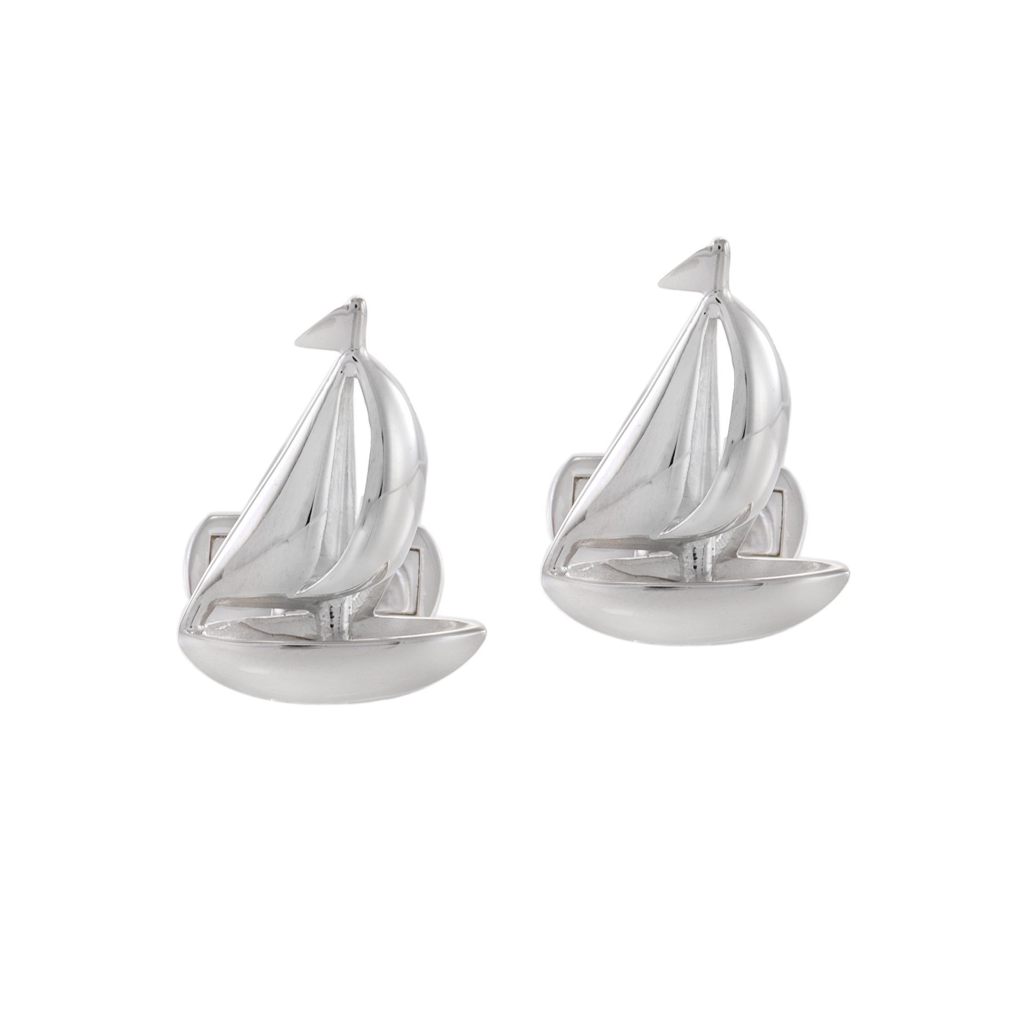 Louis Martin Sterling Silver Sailboat Cufflinks