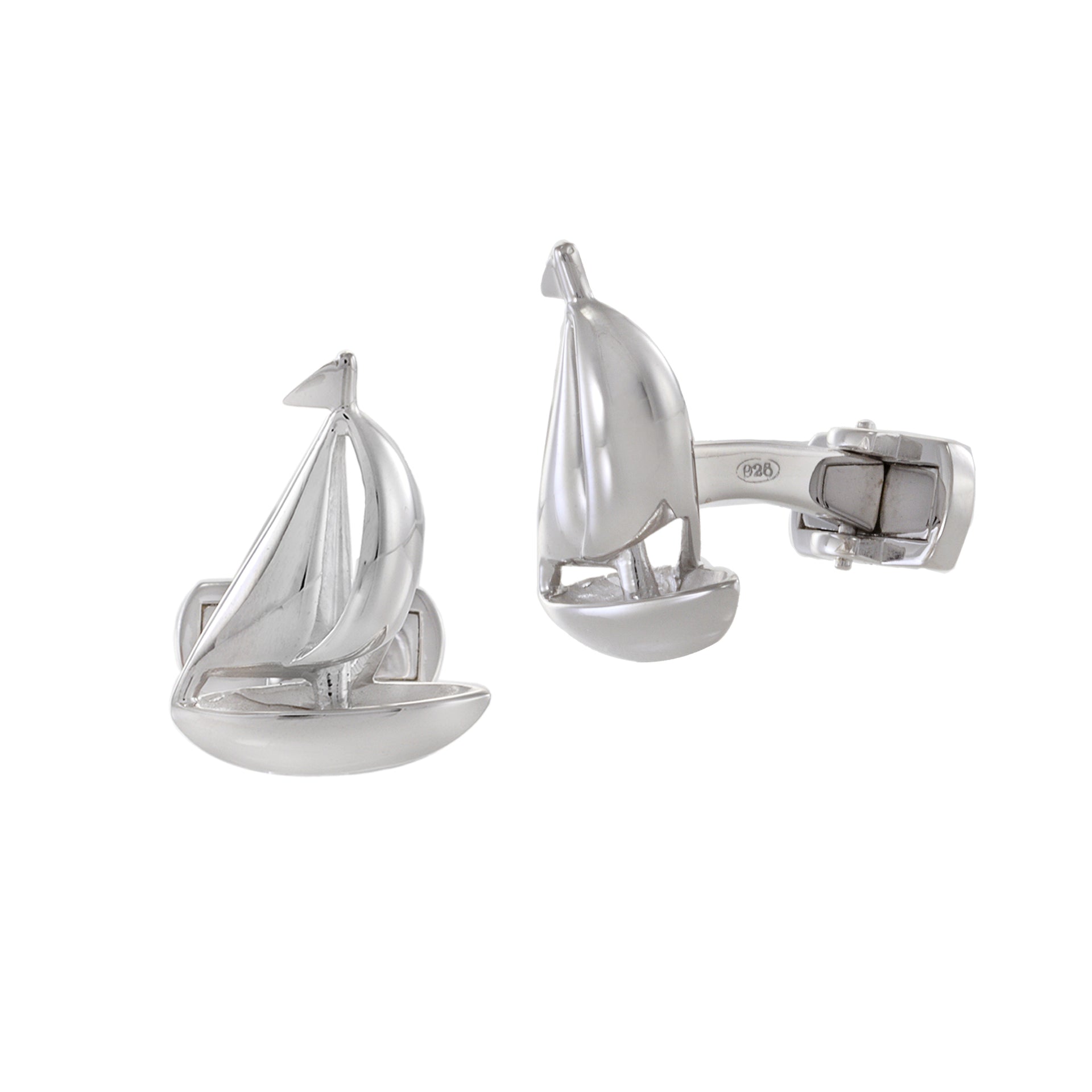 Louis Martin Sterling Silver Sailboat Cufflinks