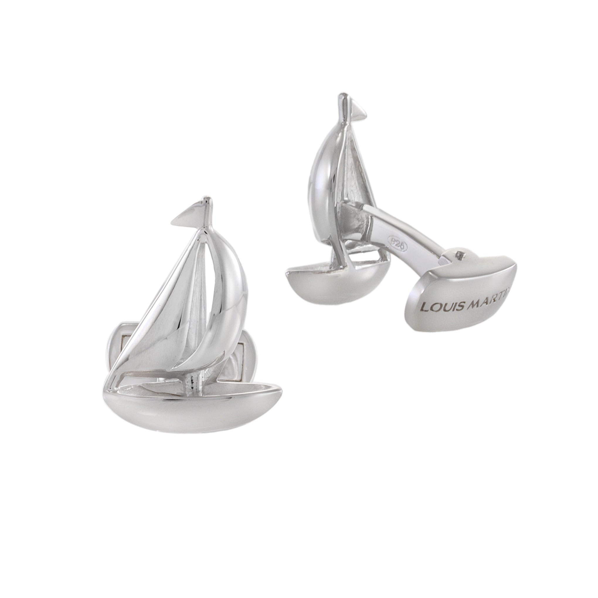 Louis Martin Sterling Silver Sailboat Cufflinks