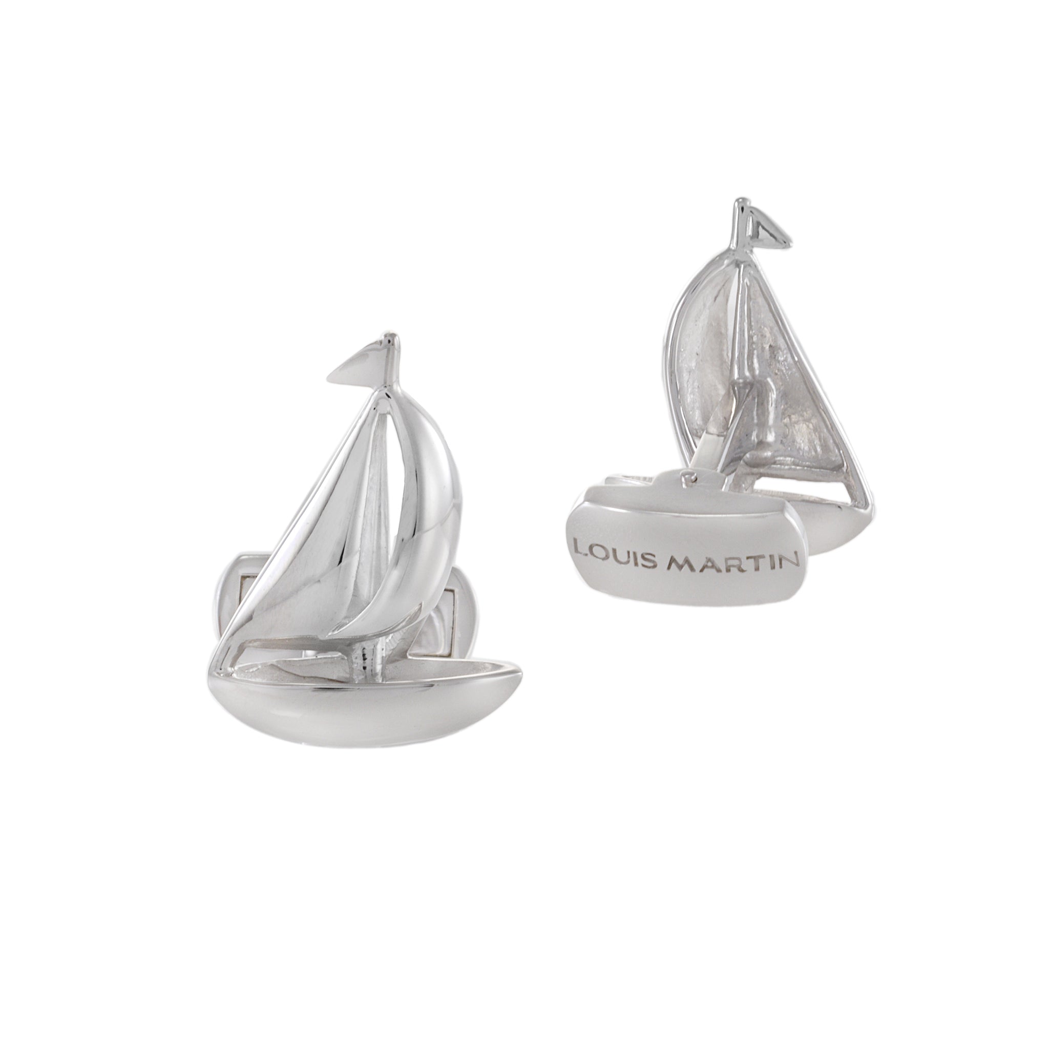 Louis Martin Sterling Silver Sailboat Cufflinks