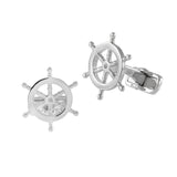 Louis Martin Sterling Silver Ship's Wheel Cufflinks