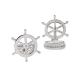 Louis Martin Sterling Silver Ship's Wheel Cufflinks