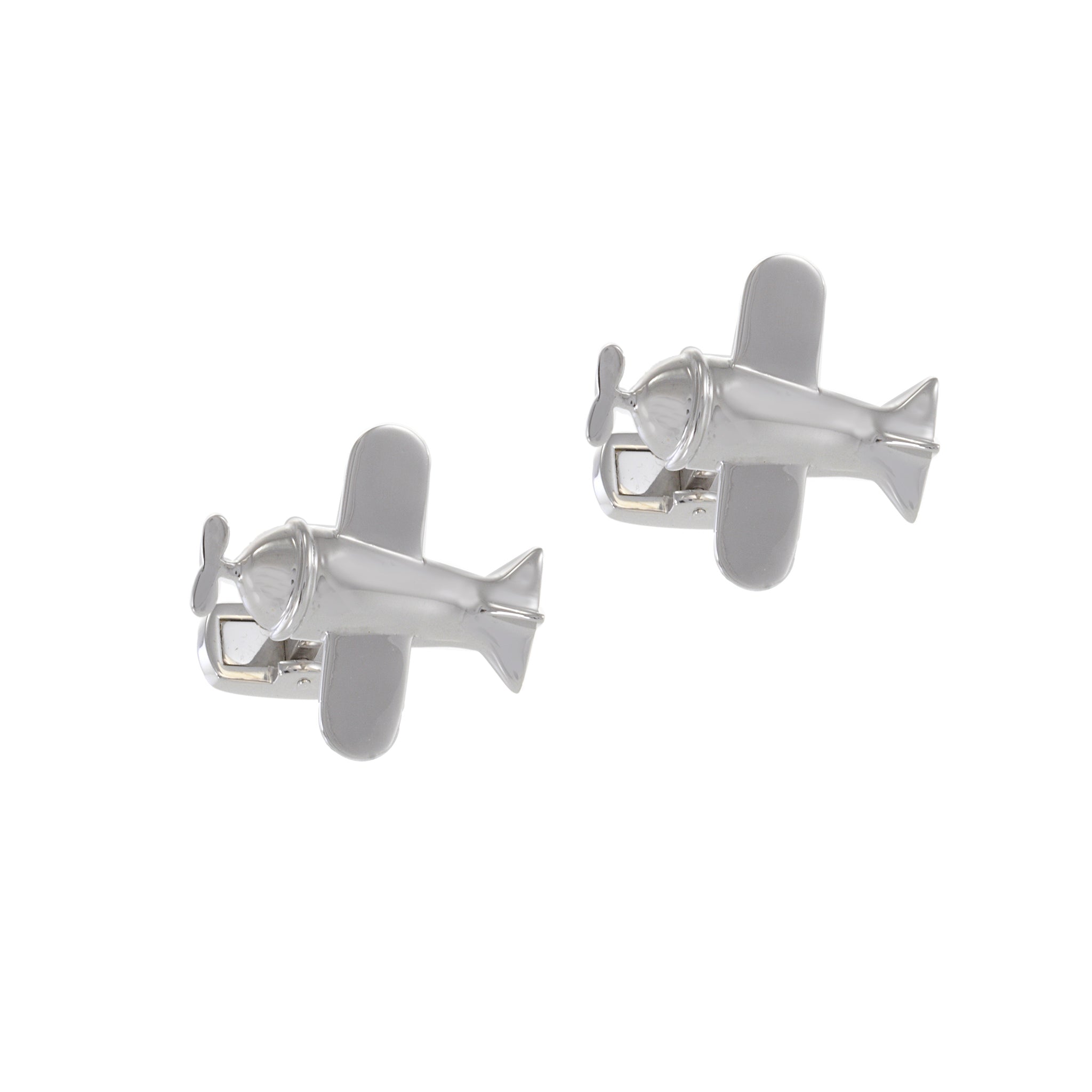 Louis Martin Sterling Silver Airplane Cufflinks