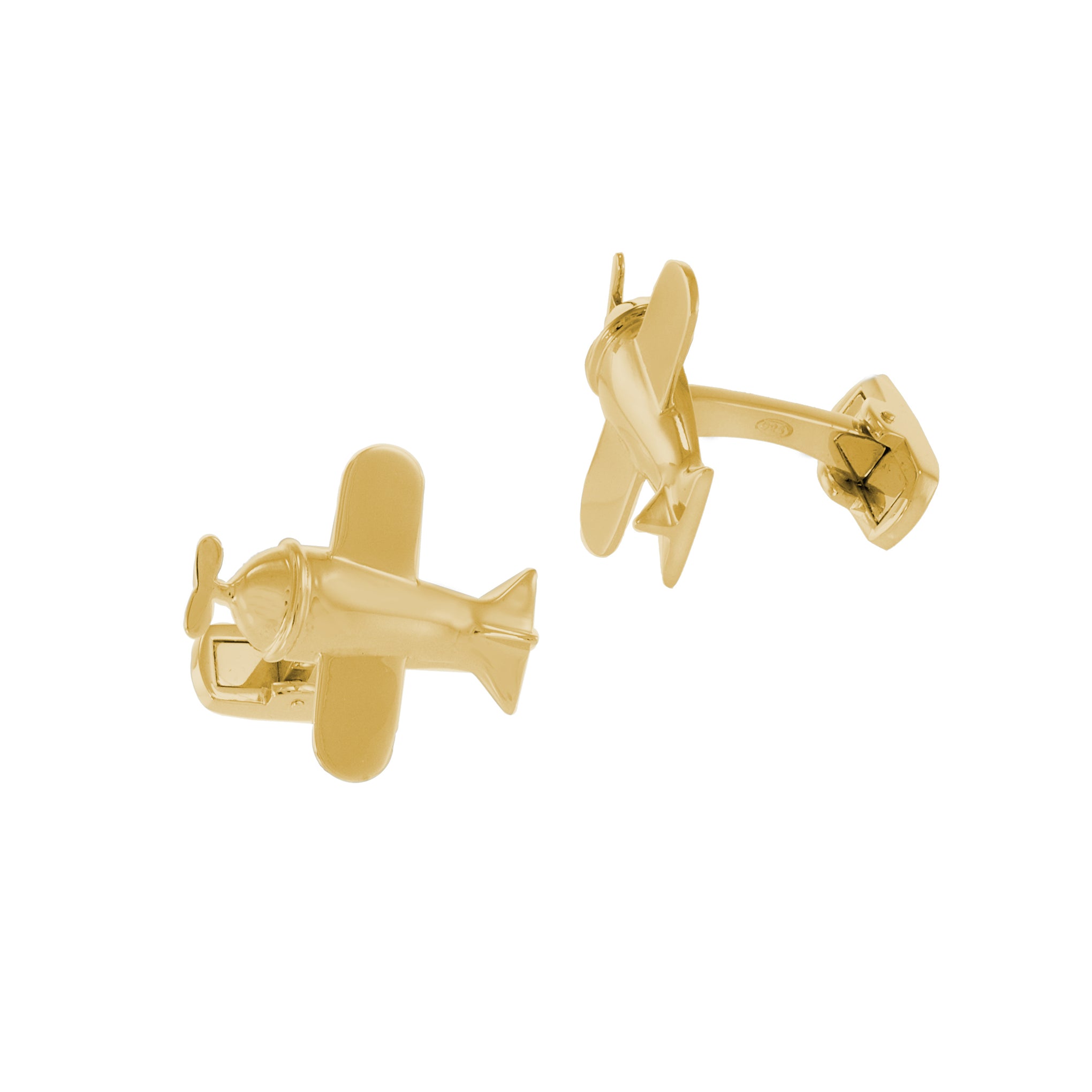 Louis Martin Vermeil Airplane Cufflinks