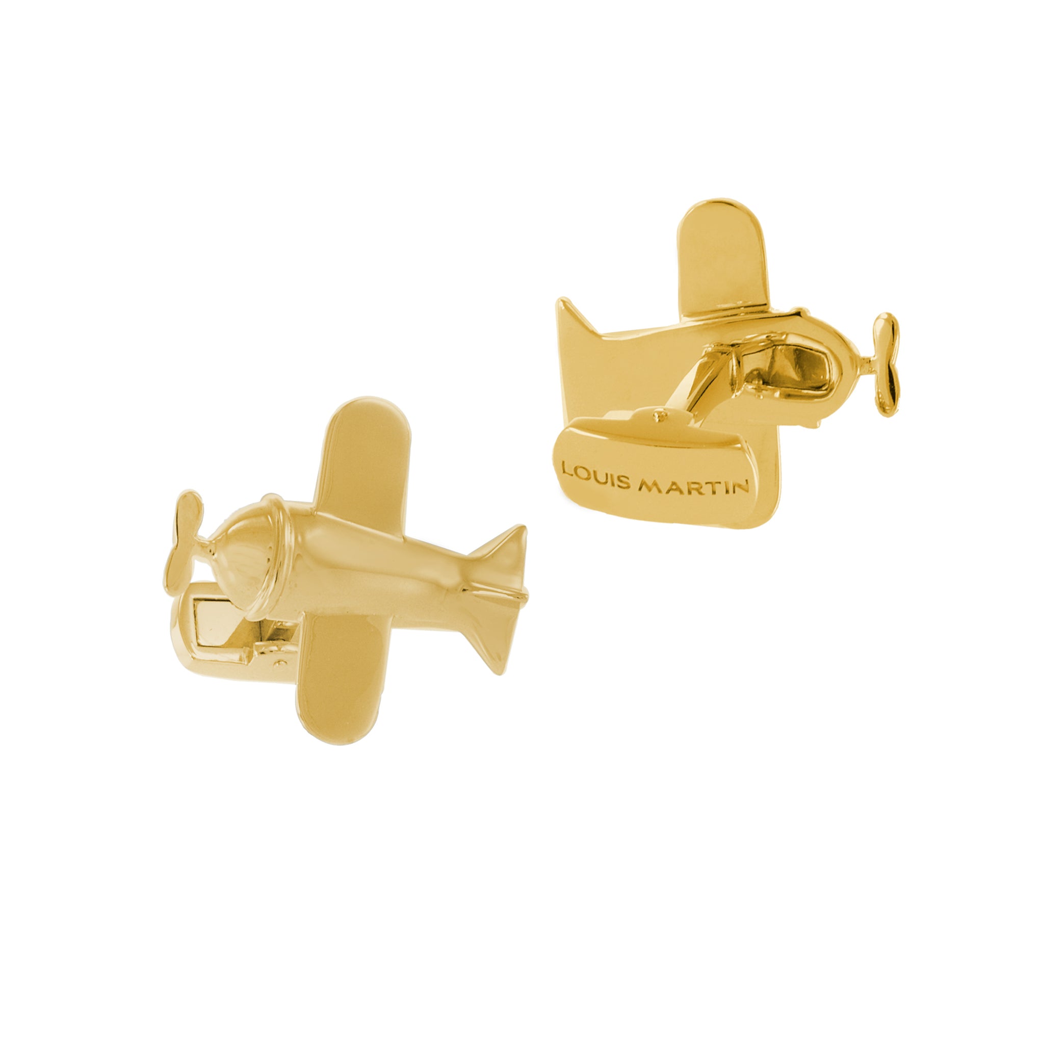 Louis Martin Vermeil Airplane Cufflinks