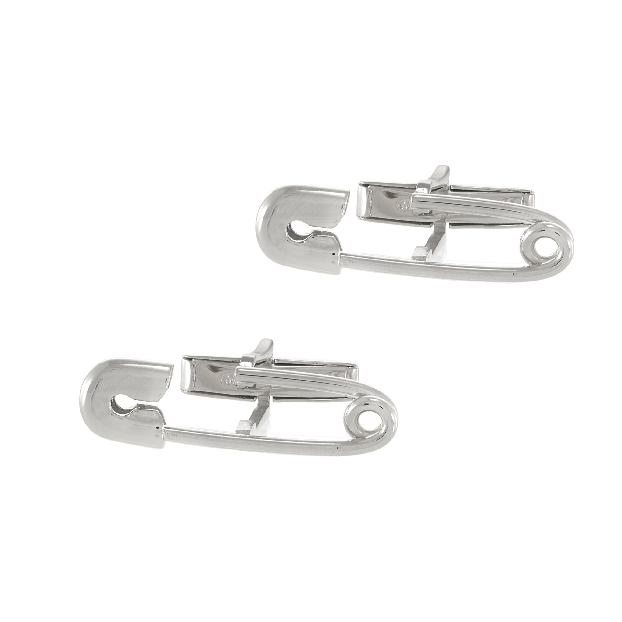 Louis Martin Sterling Silver Safety Pin Cufflinks