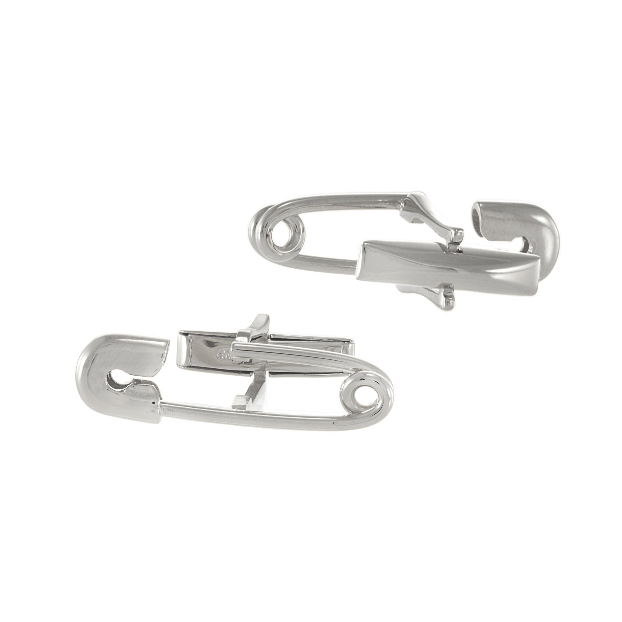 Louis Martin Sterling Silver Safety Pin Cufflinks