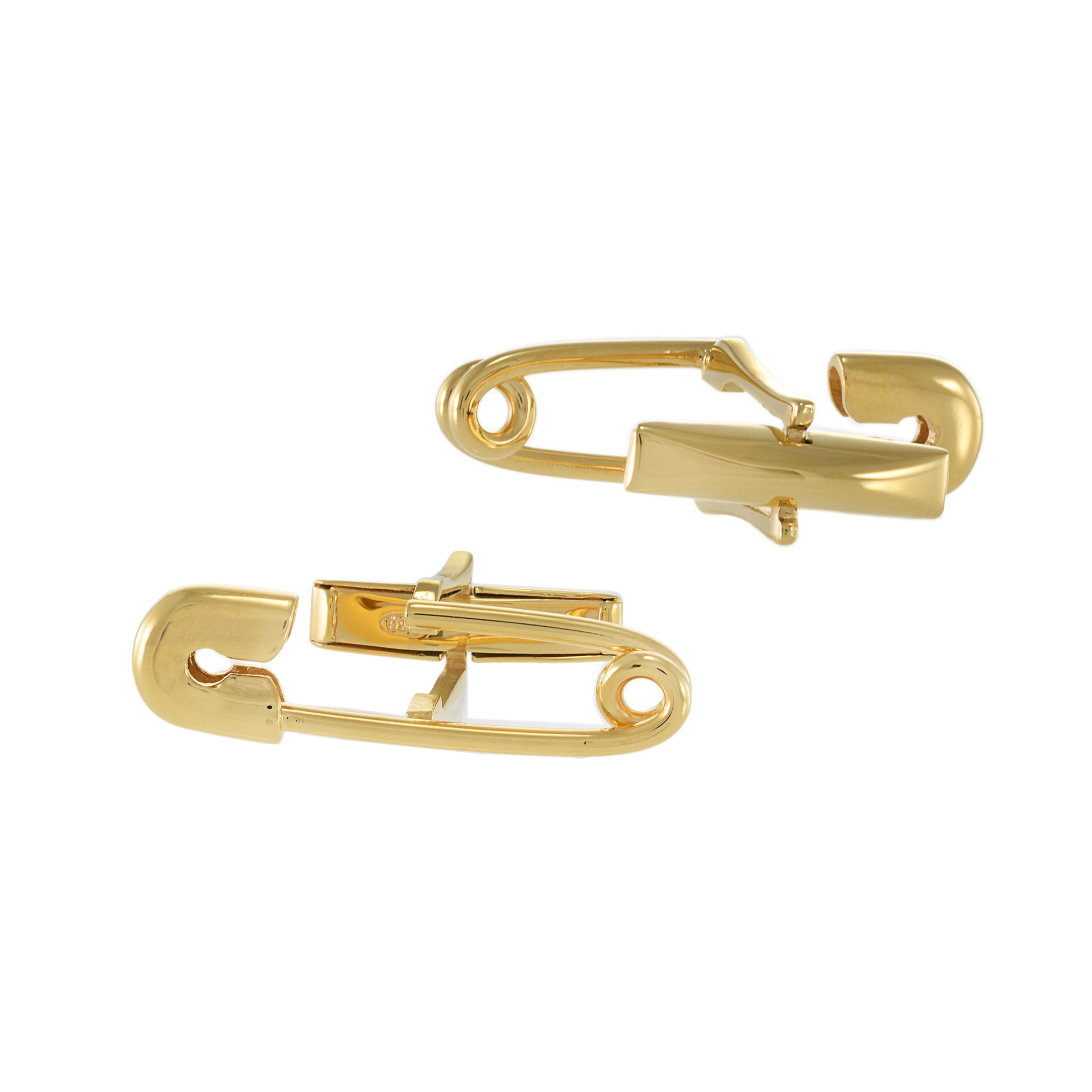 Louis Martin 18KT Yellow Gold Vermeil Safety Pin Cufflinks