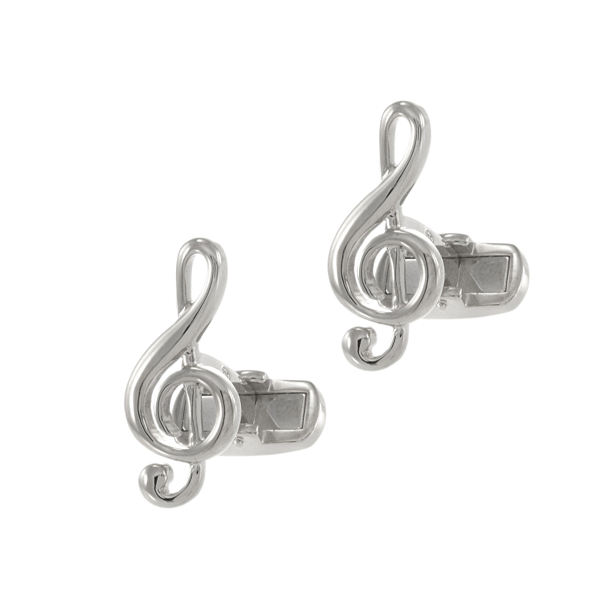 Louis Martin Sterling Silver Music Note Cufflinks