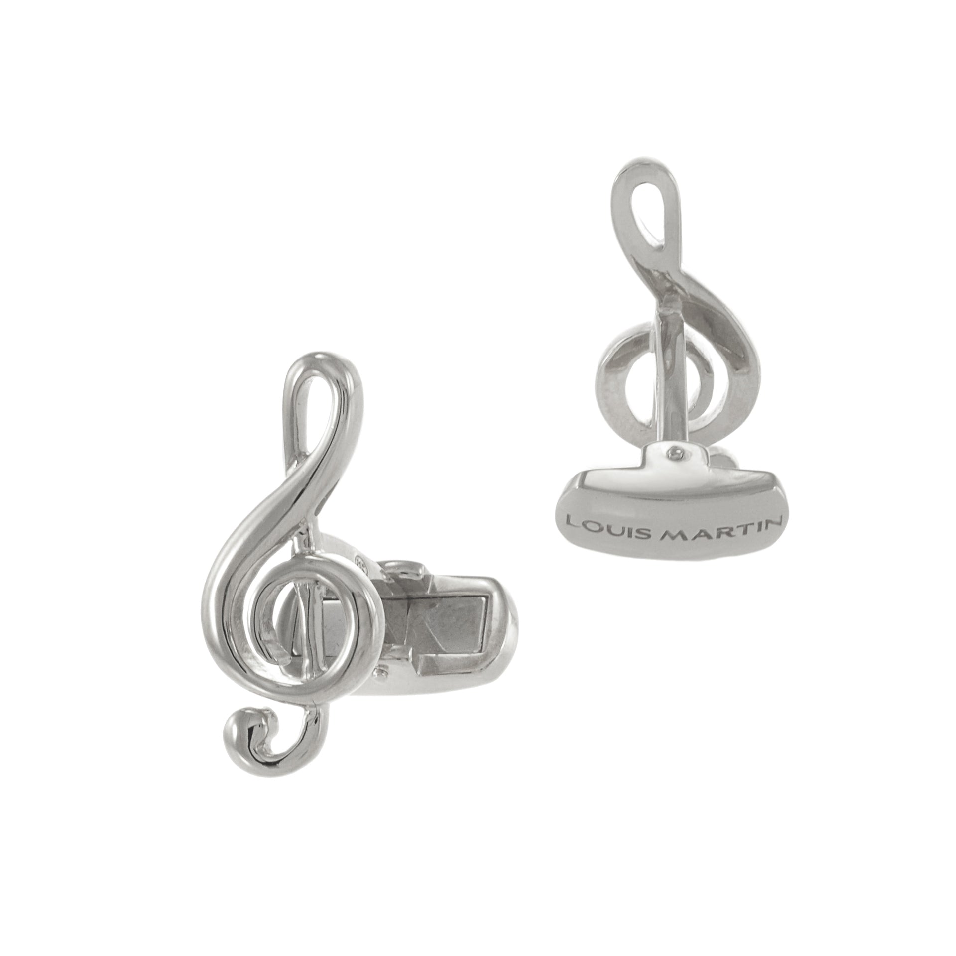 Louis Martin Sterling Silver Music Note Cufflinks