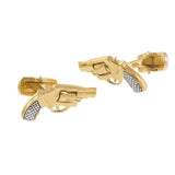 Louis Martin 18KT Gold Vermeil Revolver Gun Cufflinks