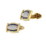 Louis Martin 18KT Gold Sapphire and Diamond Cufflinks