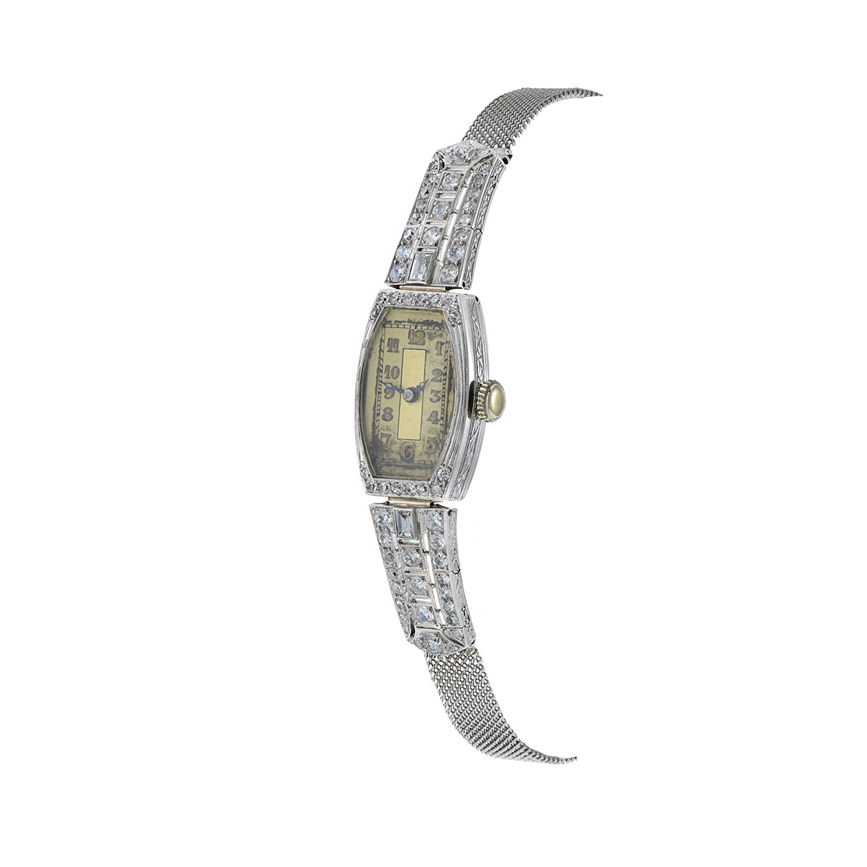 Vintage 1940s Gruen, Gold and Platinum Cocktail Watch with Diamonds