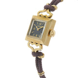 Vintage 1950s LeCoultre 14KT Gold Dress Watch with Black Dial – Manual Wind