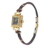 Vintage 1950s LeCoultre 14KT Gold Dress Watch with Black Dial – Manual Wind