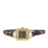 Vintage 1950s LeCoultre 14KT Gold Dress Watch with Black Dial – Manual Wind