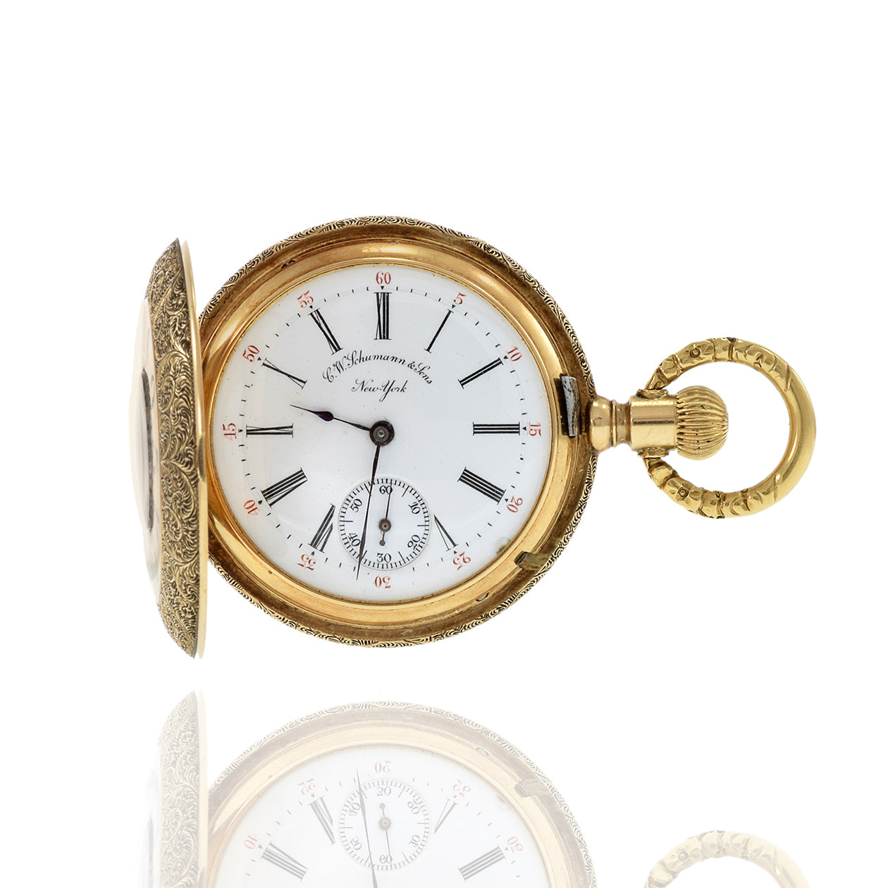 Vintage 1910's Schlumann and Sons 14KT Yellow Gold Pocket Watch