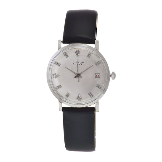 Vintage 1970'S LeGant 14KT White Gold Diamond Watch