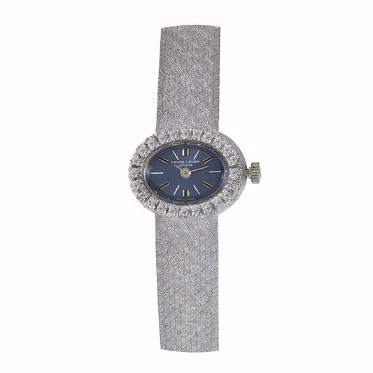 Favre/Leuba 1960's Ladies 18KT White Gold Diamond Cocktail Watch