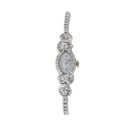 Hamilton 1950's 14kt White Gold Diamond Watch