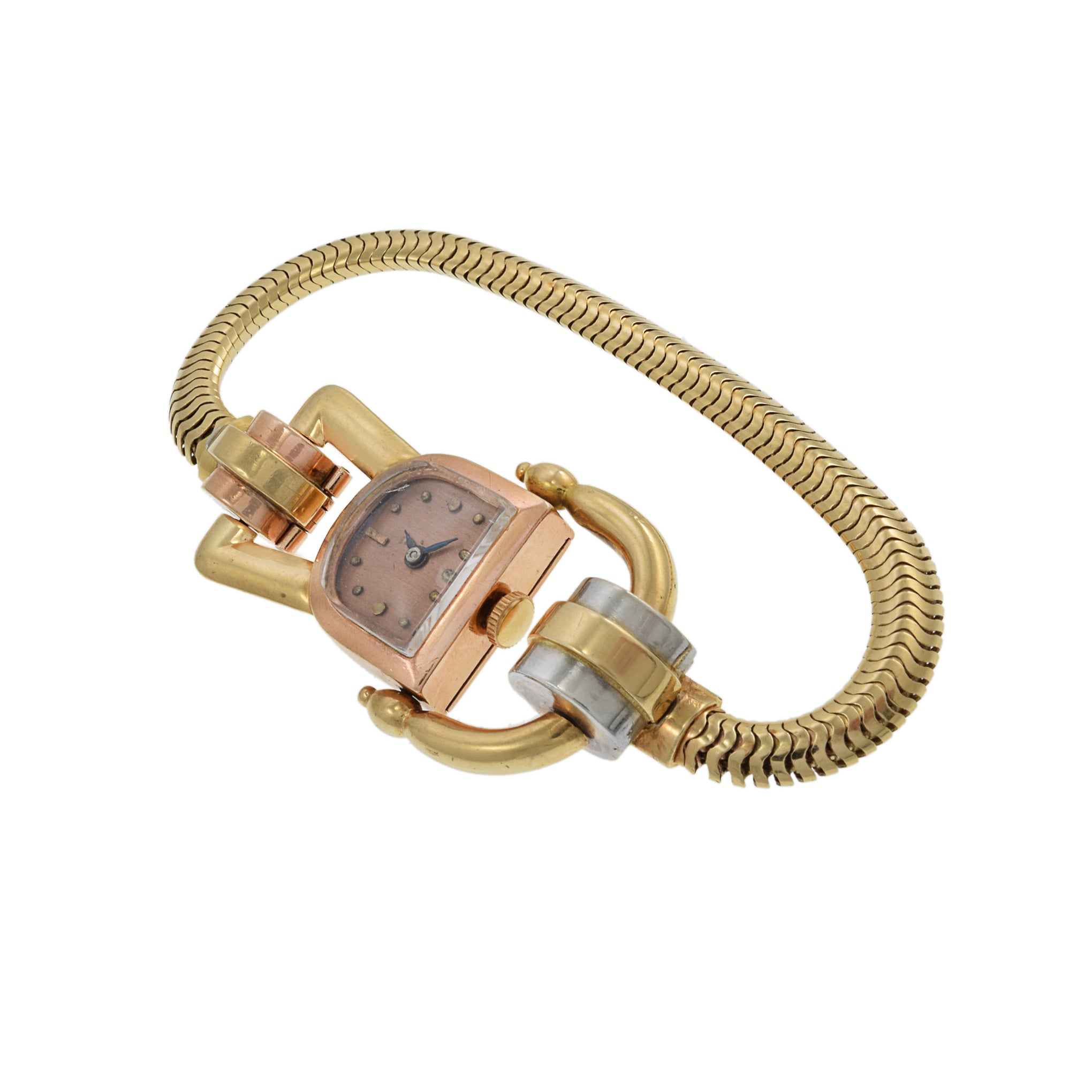 Jos Boillat Tri Color 18K Gold Manual Wind Cocktail Watch