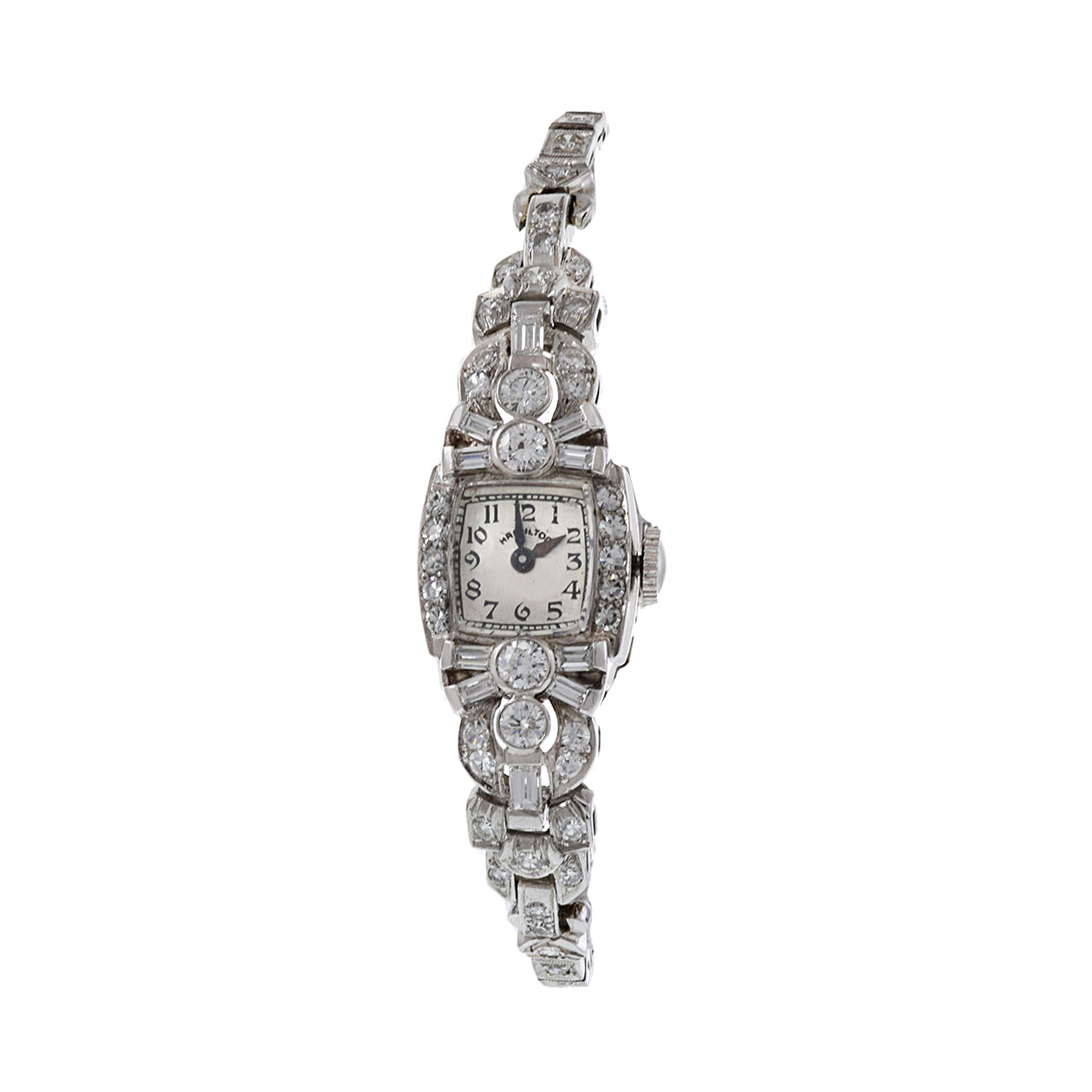 Hamilton 1950's Circa Platinum/ 14KT Diamond Ladies Watch