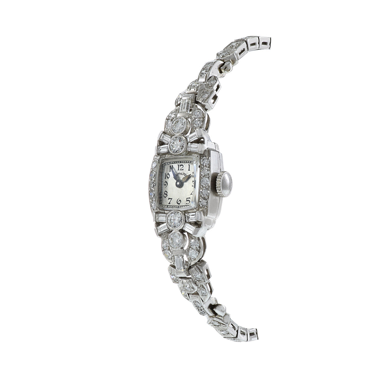 Hamilton 1950's Circa Platinum/ 14KT Diamond Ladies Watch