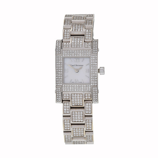 Vintage 1990's Carl F. Bucherer Pathos 18KT White Gold Diamond Watch