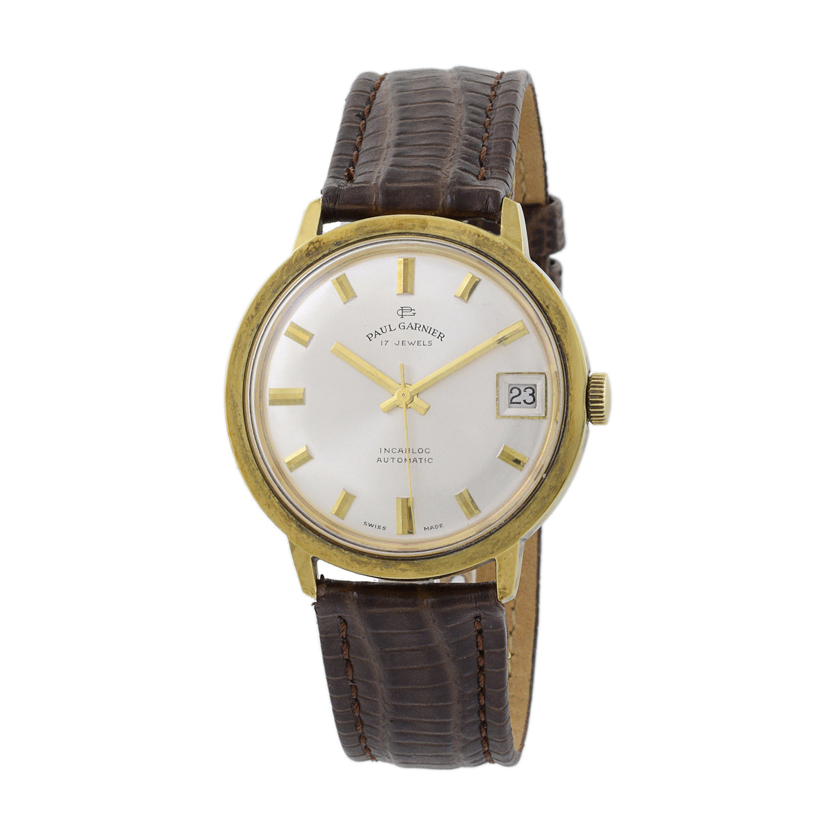 Paul Garnier Calatrava Date Automatic Rolled Gold Plate 