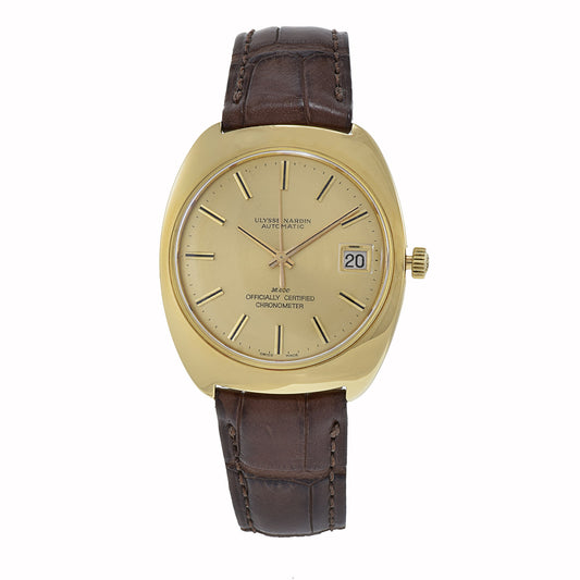 Vintage Ulysse Nardin 18KT Yellow Gold Automatic Chronometer Watch