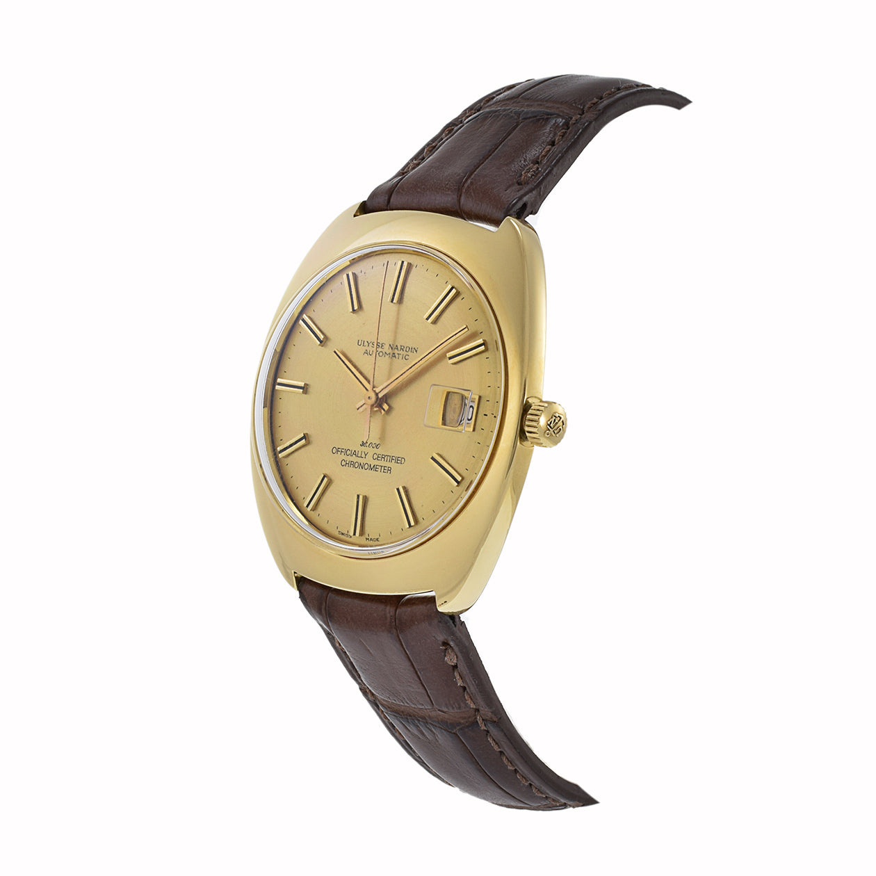 Vintage Ulysse Nardin 18KT Yellow Gold Automatic Chronometer Watch