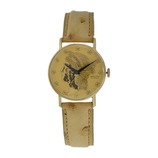 Vintage 1969 Hamilton Liberty Coin 14KT Yellow Gold Watch