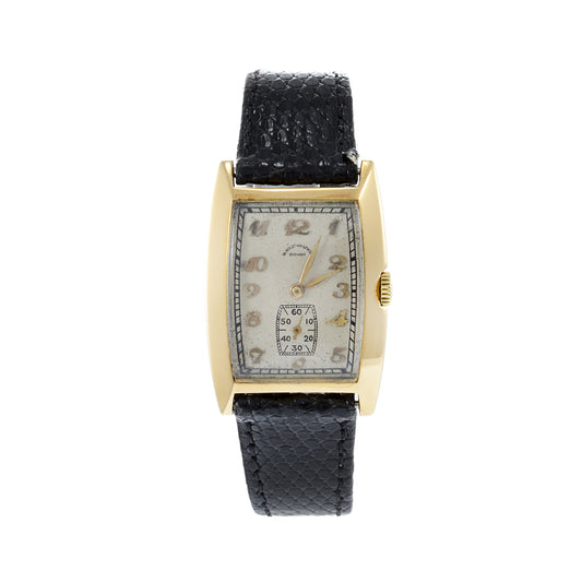 Vintage 1940's Patek Philippe Black Starr & Frost Watch 18KT Yellow Gold Watch